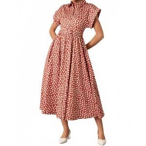 NEW PROSPERINA jocelyn maxi dress in spot on print